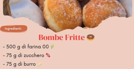 Bombe fritte dolci soffici