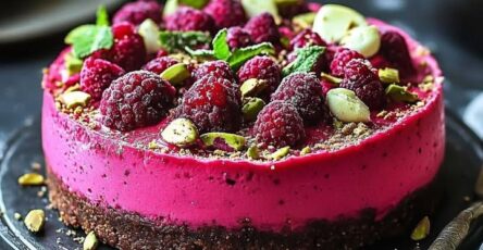 Cheesecake al lampone e pistacchio