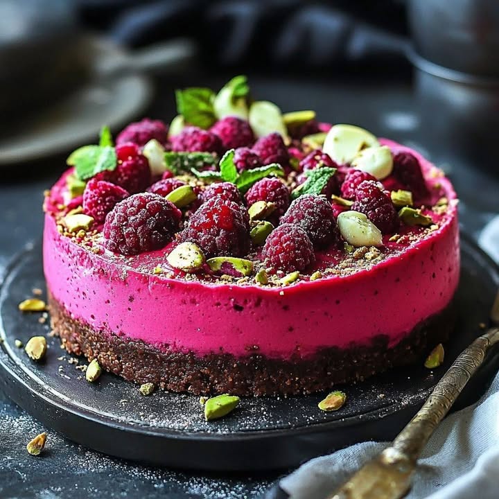 Cheesecake al lampone e pistacchio