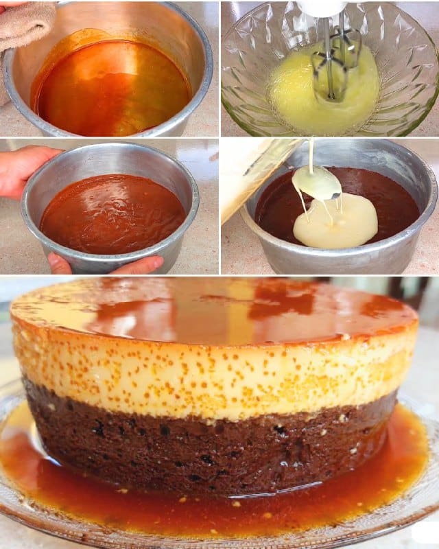 Chocoflan delizioso e cremoso
