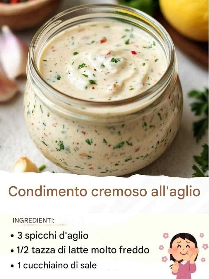 Condimento cremoso all'aglio