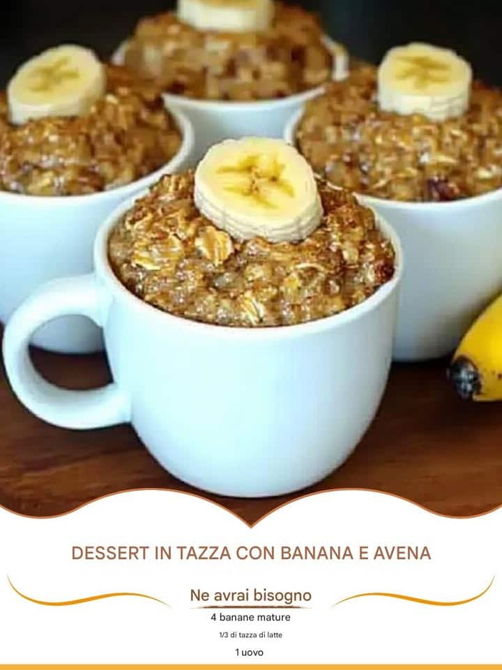 Dessert con banana e avena
