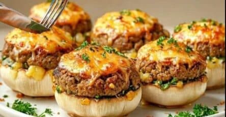 Funghi ripieni di tacchino