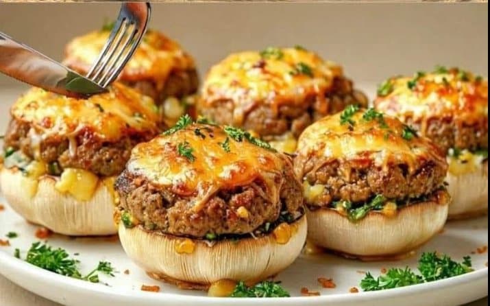 Funghi ripieni di tacchino