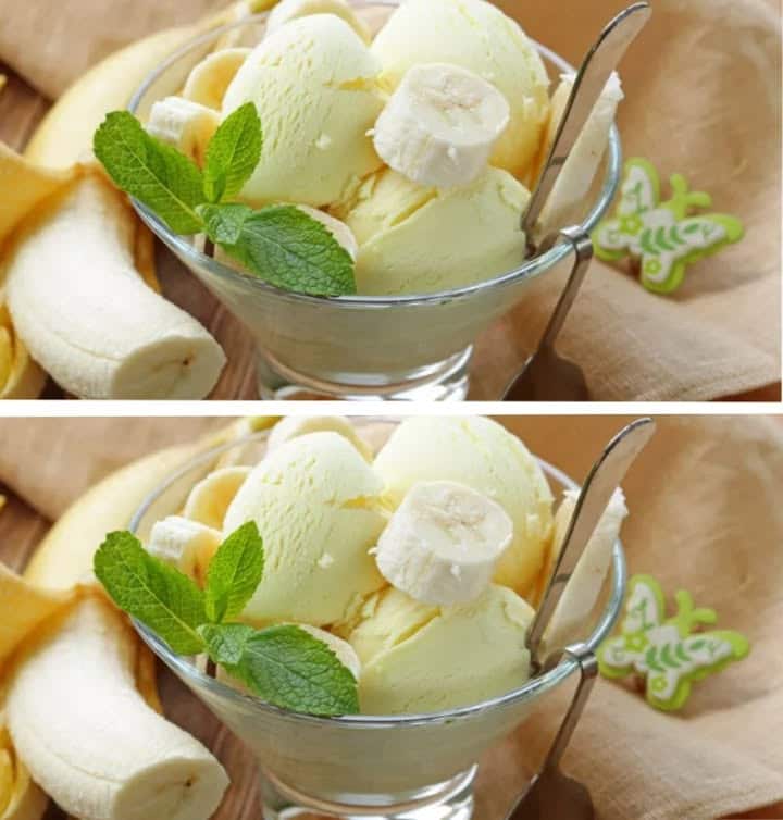 Gelato cremoso alla banana