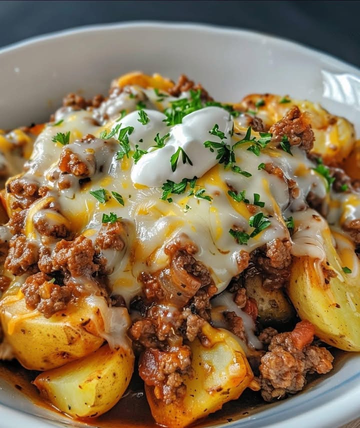 Hamburger hash in pentola