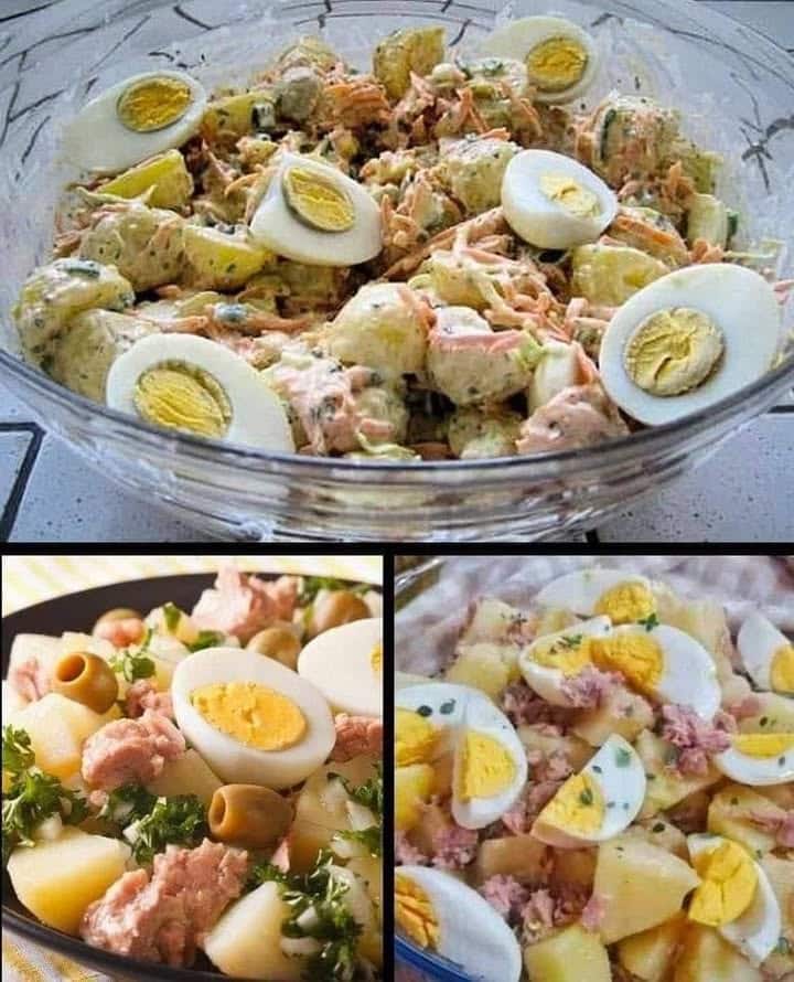 Insalata di patate con tonno