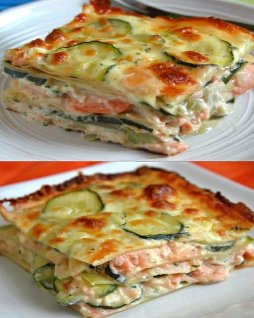 Lasagne con zucchine e salmone
