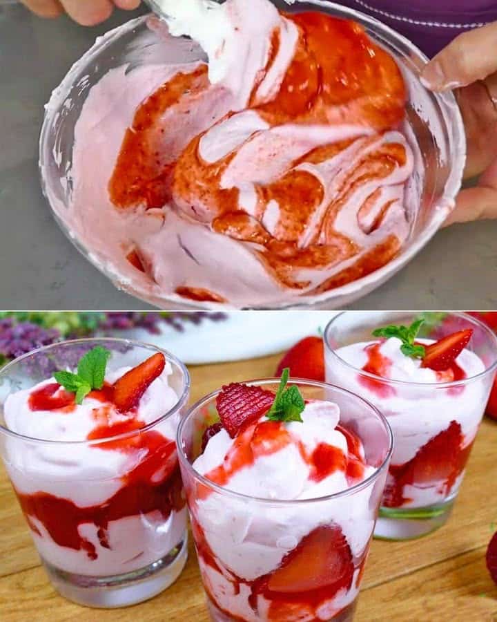 Mousse di fragole veloce