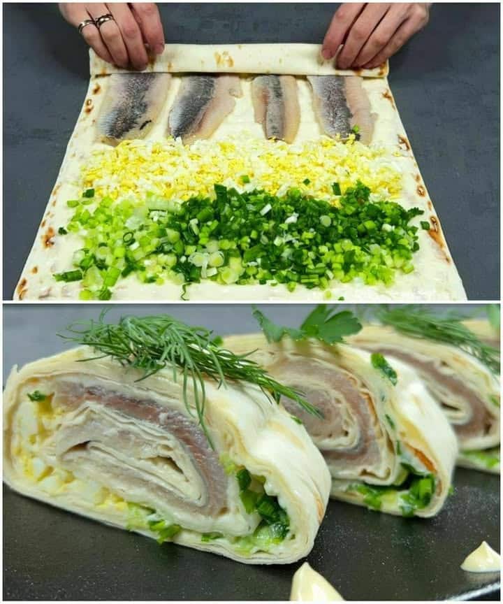 Panino aringhe lavash gustoso