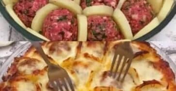 Patate al forno con polpette