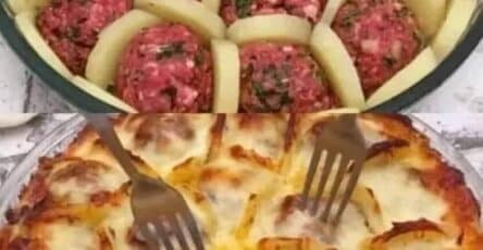 Patate al forno con polpette