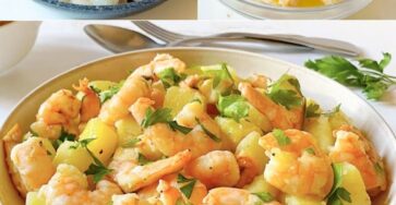 Patate e gamberi insalata
