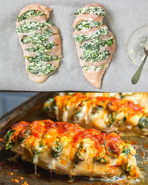 Pollo Hasselback ricotta spinaci