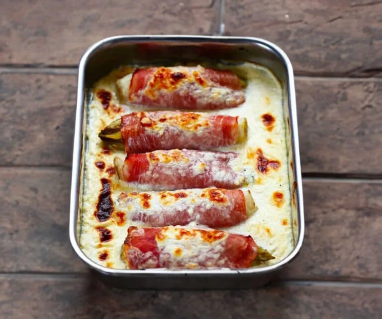 Scarola gratinata al prosciutto