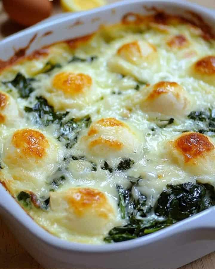 Spinaci e uova gratinati