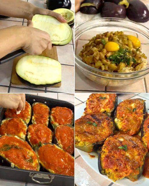 Svuota le melanzane ripiene