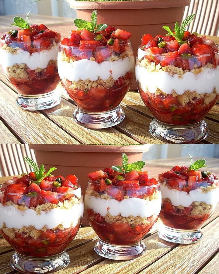 Tartare di fragole e pistacchi