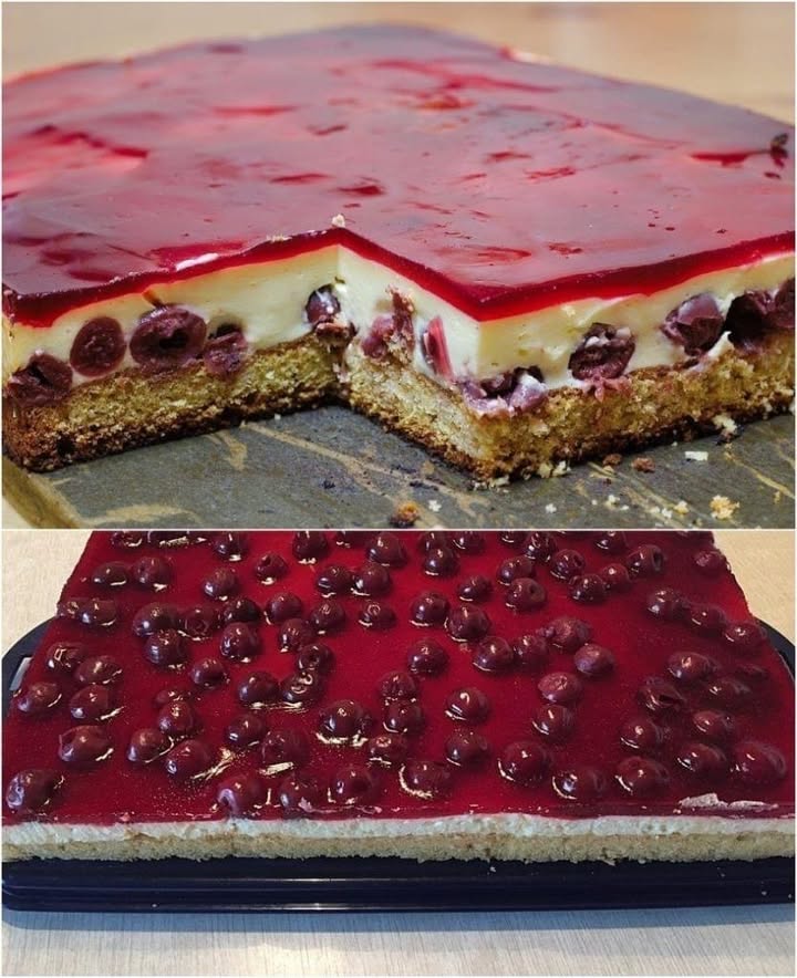 Torta della nonna ciliegie