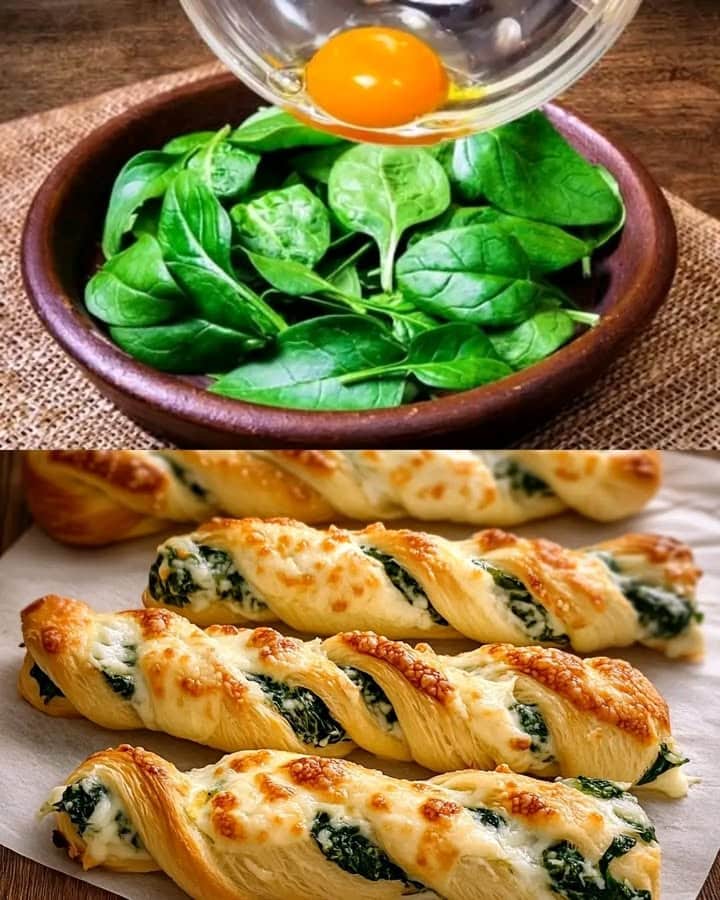 Trecce di formaggio e spinaci