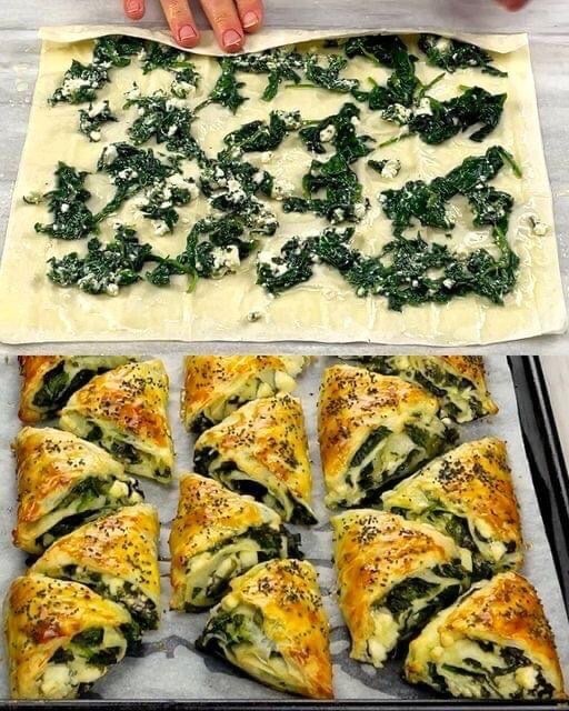 Triangoli spinaci e formaggio