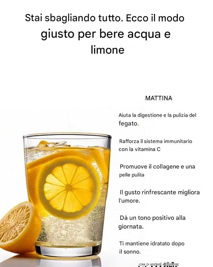bere acqua limone