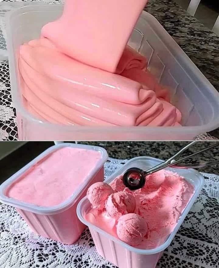 Gelato alla fragola facile