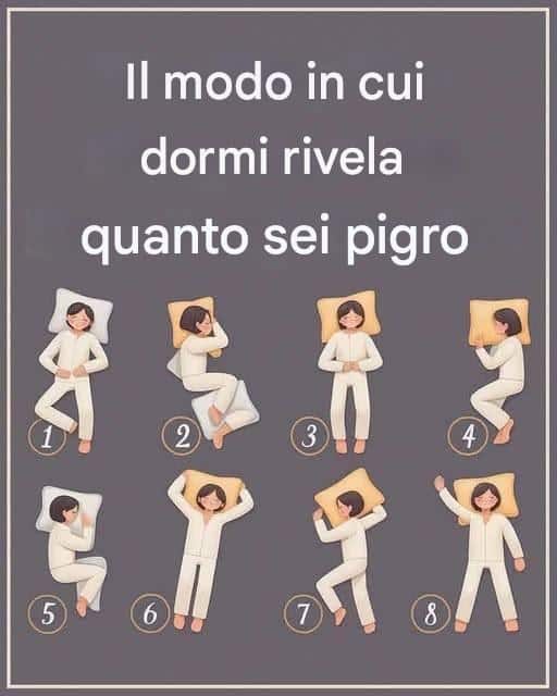 sonno pigro posizione rivelatrice