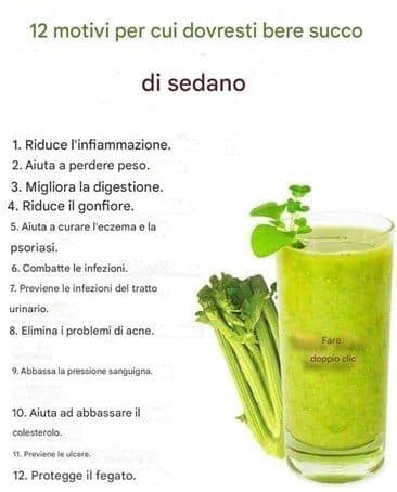 succo di sedano benefici