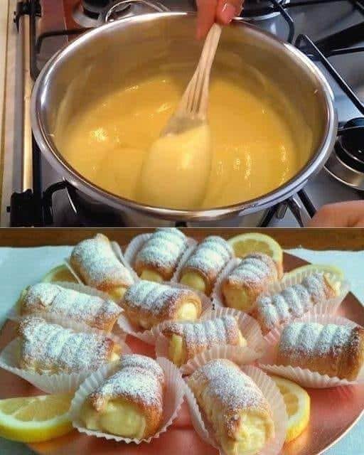 Cannucce ripiene di crema