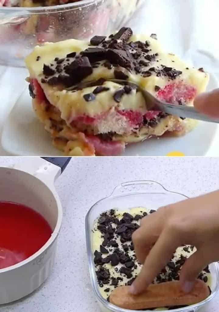 Dessert a cucchiaio fresco
