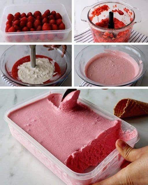 Gelato fragola cremoso