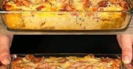 Lasagna con pollo e prosciutto