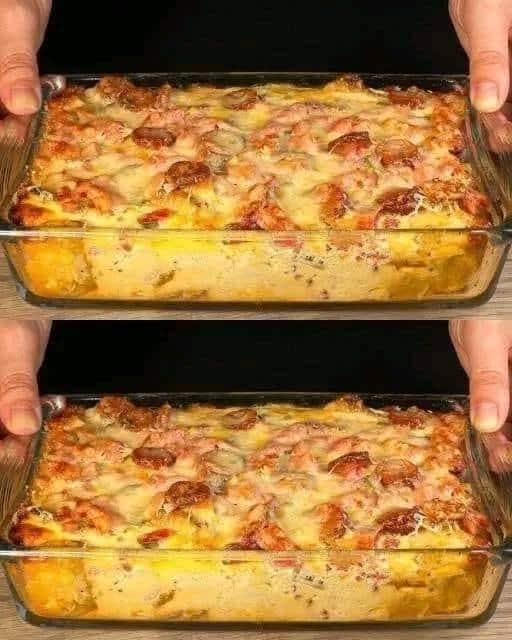 Lasagna con pollo e prosciutto