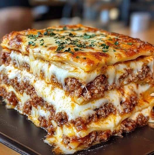 Lasagna deliziosa e ricca