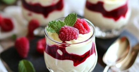 Mousse cioccolato bianco lamponi