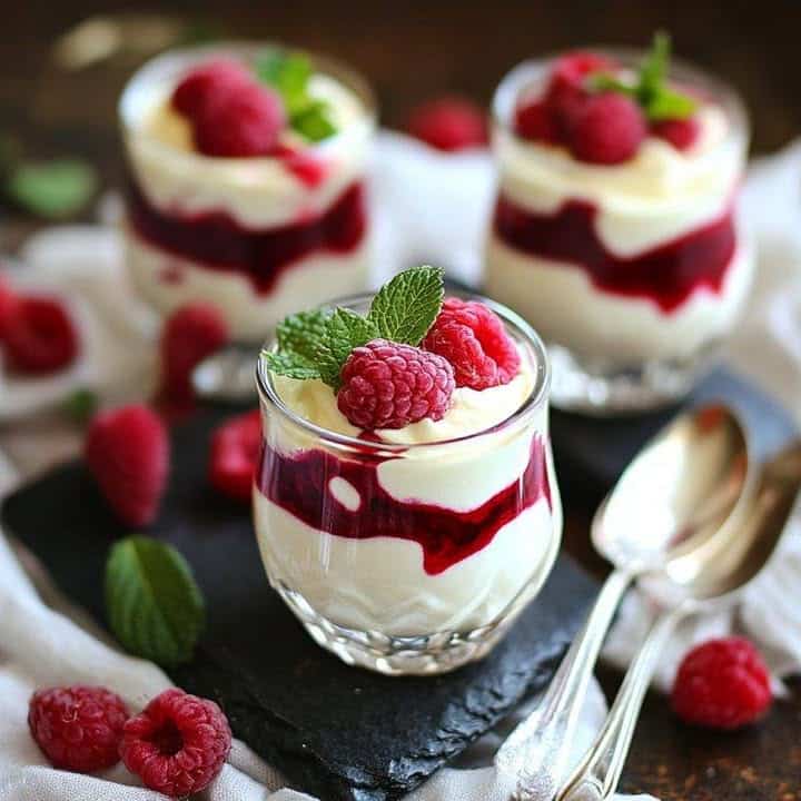 Mousse cioccolato bianco lamponi