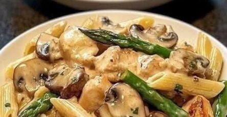 Penne con pollo e asparagi