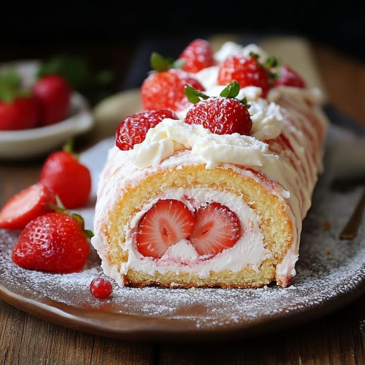 Rotolo con crema di fragole