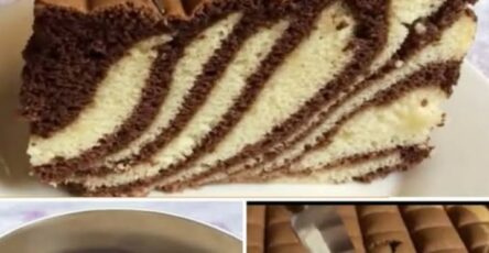 Torta zebrata alta e soffice