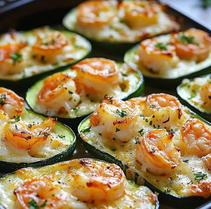 Zucchine ripiene gamberi aglio