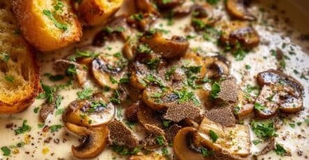 Zuppa di funghi tartufata